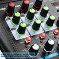 4-Channel Small Audio Mixer with Bluetooth, Usb, Mp3, 48V Phantom Power, for Mobile Phone and Computer Live Streaming, K-Song Mixer