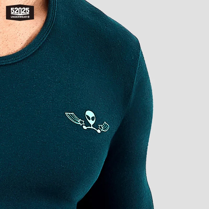 52025 Men's Cotton Thermal Underwear Set – Soft Fleece with Skin-Friendly Comfort, Athletic Fit and Midweight Warmth