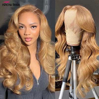 Honey Blonde Body Wave Lace Frontal Wig 27# Colored Pre | SAMAG