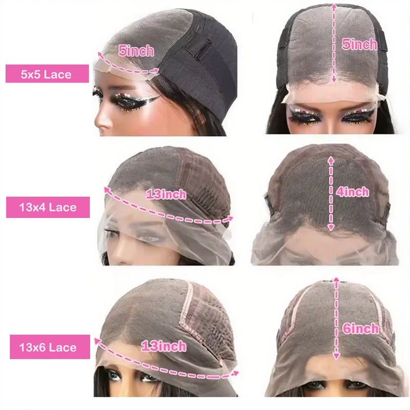 300% Density Straight Human Hair Wigs 30 36 Inch 13x6 Lace Frontal Wigs Brazilian 100% Human Hair 5x5 Glueless WIgs For Women