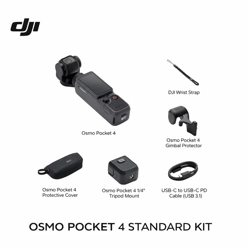 DJI Osmo Pocket 4 4K/6K Pocket Gimbal Camera 1-Inch Sensor 107GB Storage ActiveTrack 7.0 Vlog Camera