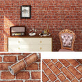 Waterproof Wall Stickers PVC Modern Home Decoration Retro Red Brown Brick Pattern Self-adhesive Wallpaper DIY 45cm Background