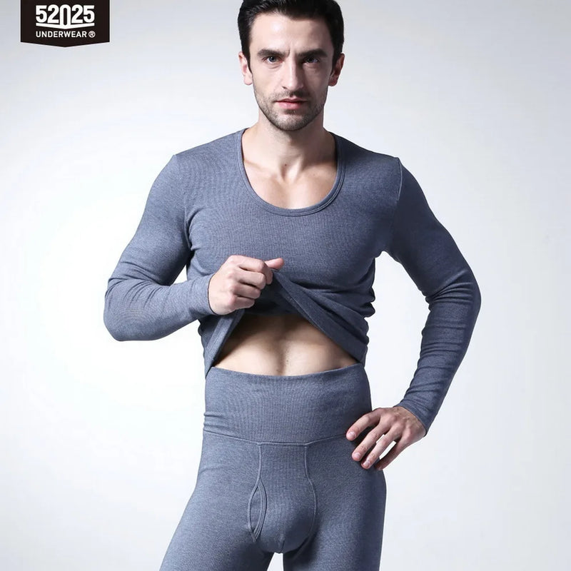 52025 Men’s & Women’s Thermal Underwear – High-Waist, Fleece-Lined, Soft Cotton Long Johns in Light Colours, Warm & Comfortable