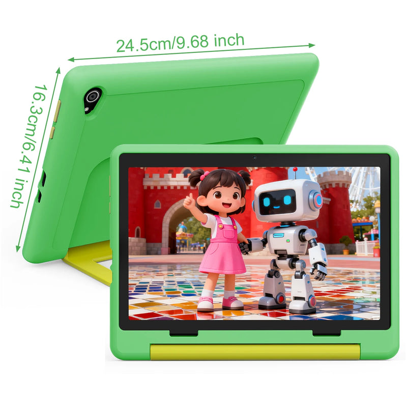 BUFO KT1028 10.1 Inch Kids Tablet A333 Five Core 20GB(3+17G) RAM 64GB ROM Android 16 1280*800 HD LCD Eye Protection Screen 5000mAh Battery Parental Control Dual Camera TF Card Up to 1TB Children Tablet PC