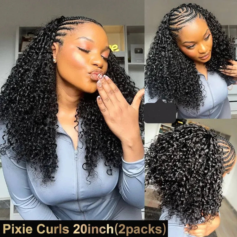 Deep Wave Feather Crochet Braids Boho Human Hair For Braiding Pre-Separated Miracle Knots Crochet 100% Human Hair Extensions