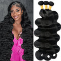 Wholesale 26 28 30 Inch Long Length Hair  Bundles Extensions Deal  Virgin Hair Body Wave Pure Black Tight Practical Hair Bundles For Weaving
