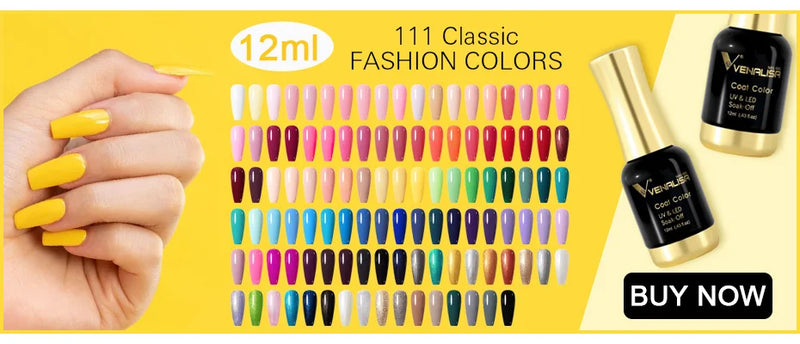 VENALISA Non Cleansing Topcoat Nail Art 7.5ml Soak off Base Coat Foundation No Wipe Top Coat Nail Gel Funny Bunny Gel Varnish