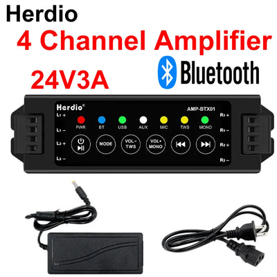Herdio 4-Channel Bluetooth Amplifier Audio Power | SAMAG