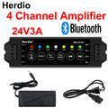 Herdio 4-Channel Bluetooth Amplifier Audio Power Amplifiers for Passive Speakers Home Theater System with TWS AUX MIC USB 24V3A