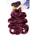 Red Color Body Wave Human Hair Bundles #99j Burgundy Hair Bundles Brazilian Remy Hair Weaving 1/3 Bundle Deals For Extensions