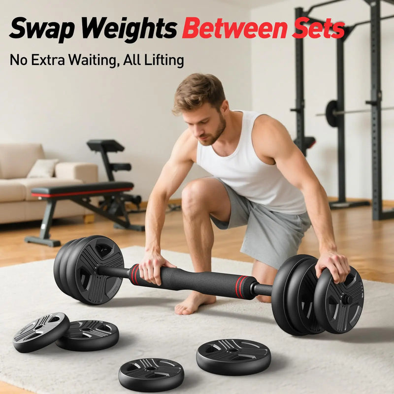 FITPLAM Adjustable Free Weights Set, 20/35/45/70/90LB | SAMAG