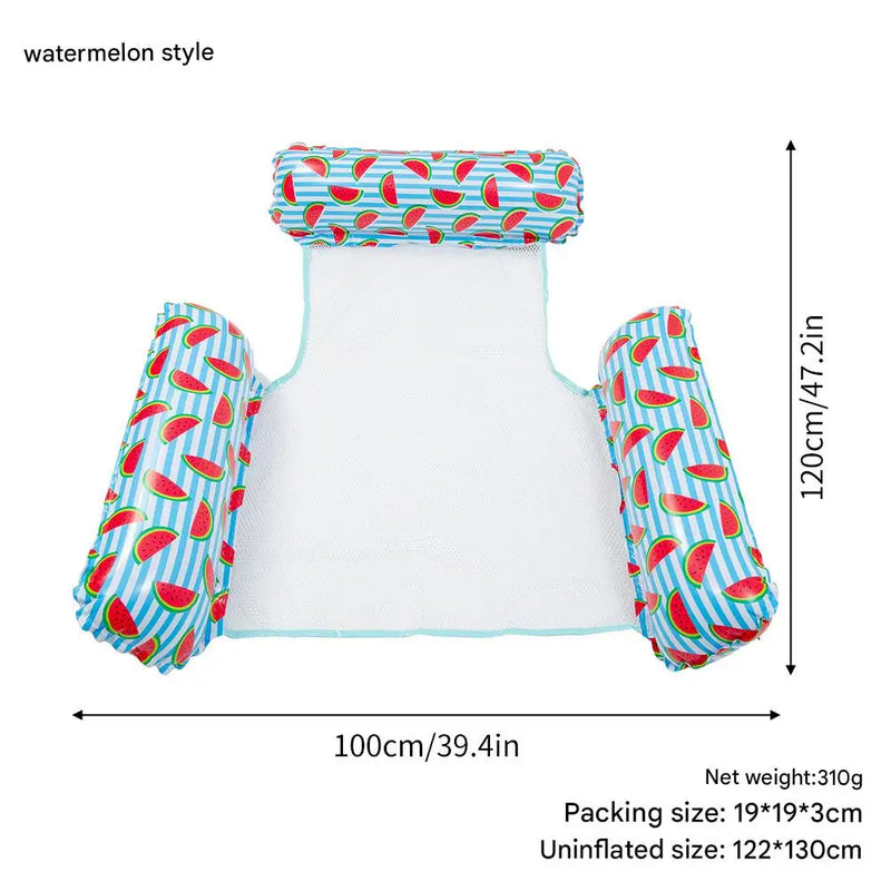 Inflatable Water Hammock Pool Float with Mesh Center - View 8 | SAMAG