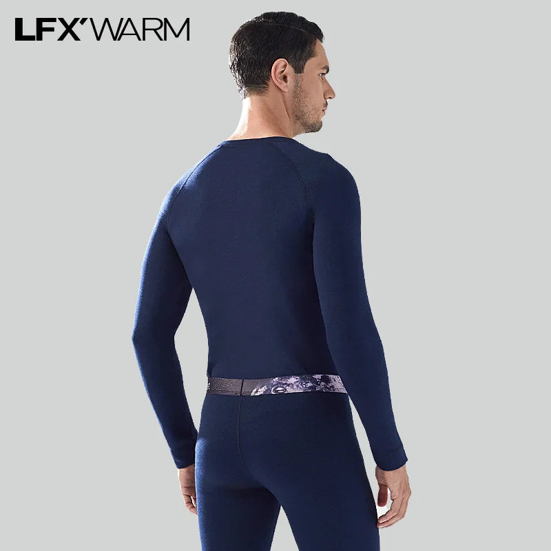 52025 Men's Warm Cotton Thermal Underwear Set – Multilayer Soft Cotton Long Johns for Ultimate Winter Comfort. Maximum Warmth