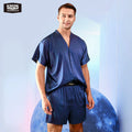 52025 Men’s 100% Mulberry Silk Pajama Set - Relaxed Fit | SAMAG