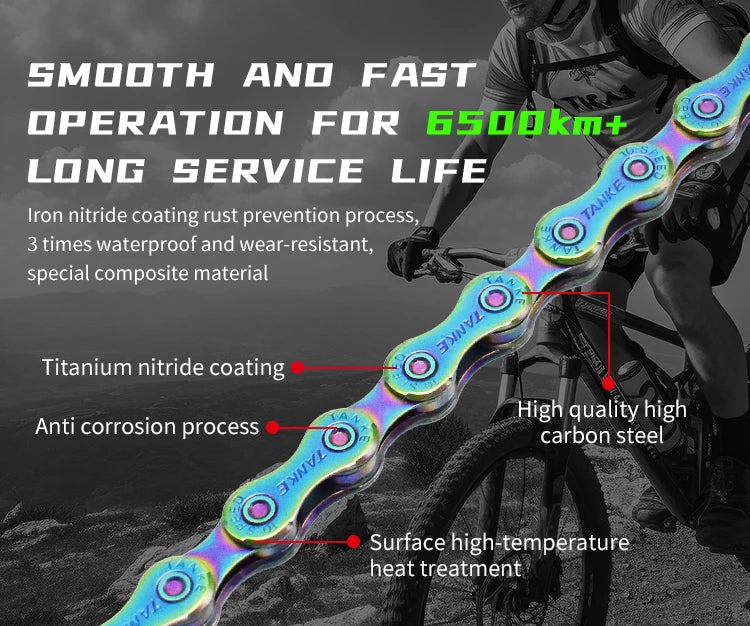 TANKE Bike Chain S8 S9 S10 S11 S12 MTB Road Bicycle Chains,Variable Speed Chain 116/126L High Quality Current Cycling Accessorie