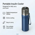 Insulin Cooler Box Mini Fridge 30H Travel Med Cold Storage Digital Temp Control 6 Insulin Pens Diabetes Travel Cooler