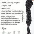 Synthetic Braided Ponytail Wig With Claw Clip Elegant Curly Wave Braids Ponytail Extension For Women Heat Resistant Fiber Hair