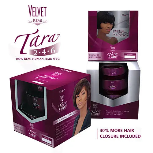 Remi Human Hair Weave OUTRE Velvet Tara 2.4.6 - Short Weave Bundle, Pixie Weave