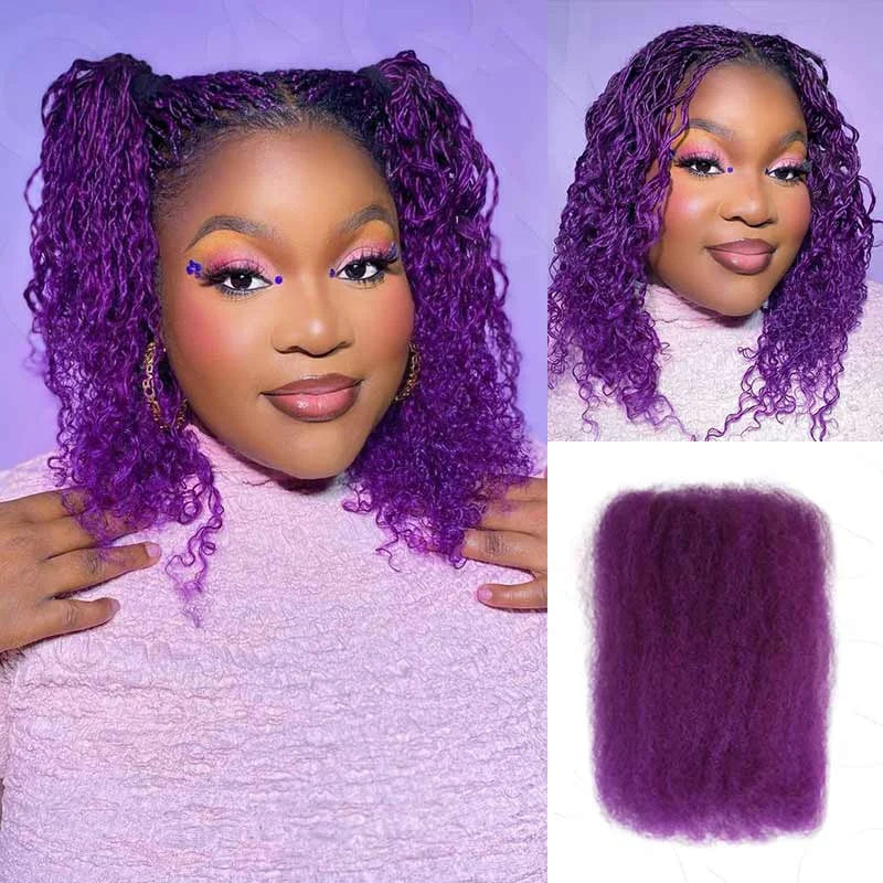QVR Afro Kinky Bulk Hair No Attachment 50g Afro Curly Bulk 100% Human Hair Unprocessed Virgin Remy Braiding Hair for Dreadlocks
