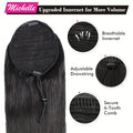 Straight Ponytail 100% Real Human Hair Drawstring Ponytail Clip In Hair Extensions Brazilian Virgin Natural Black Clips Ponytail