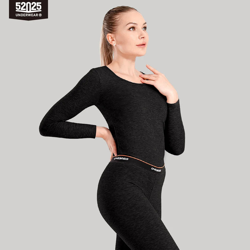 52025 Fleece-Lined Thermal Underwear – Warm, Double-Faced Two-Tone Base Layer for Men & Women with Touch of Silk and Wool