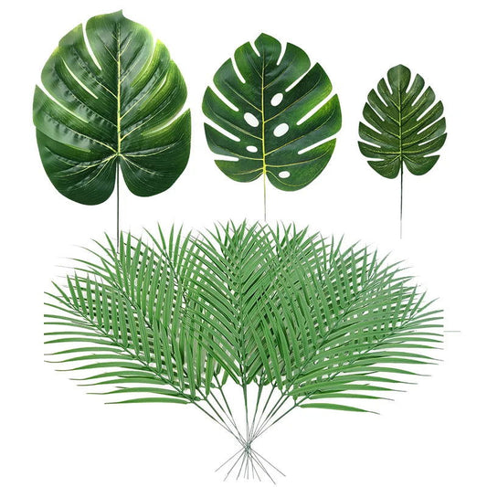 Artificial Plants Tropical Palm Leaves Decoration Summer Hawaiian