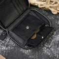 Men Crazy horse Genuine Leather Coin Wallet Real Leather Snap Short Purse Women Coin Pocket Zip Around Small Trifold Pocket