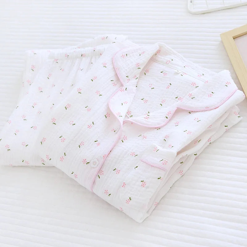 Fdfklak Spring Fall Full Sleeve Homewear Loose Pajama Set | SAMAG