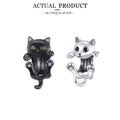 WOSTU 925 Sterling Silver Animal Cat Charm Pendant Heart Family Ladybug Bee Beads Fit Original Bracelet DIY Jewelry For Women