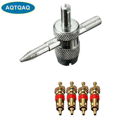 1Set Copper Valve Core with 5-in-1 Tire Stem Removal Tool | SAMAG