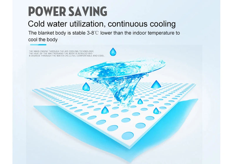 Water Circulation Bed Ice Sleeping Pad Water-cooled Refrigeration Mattress Cooling Fan Conditioner Air Conditioning Cooler EU US