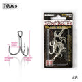 Hunthouse Treble Fishing Hook With Spoon 4# 6# 8# For Hard Lure 3X Strong 4pcs/lot Hight Carbon Steel Accessories