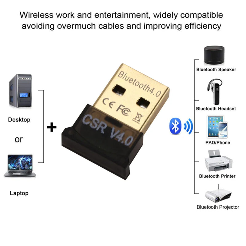 PzzPss USB Bluetooth 5.0 Adapter Dongle High Speed Transmitter Mini 5.0 4.0 Receiver For PC Computer - Visuel 5 | SAMAG