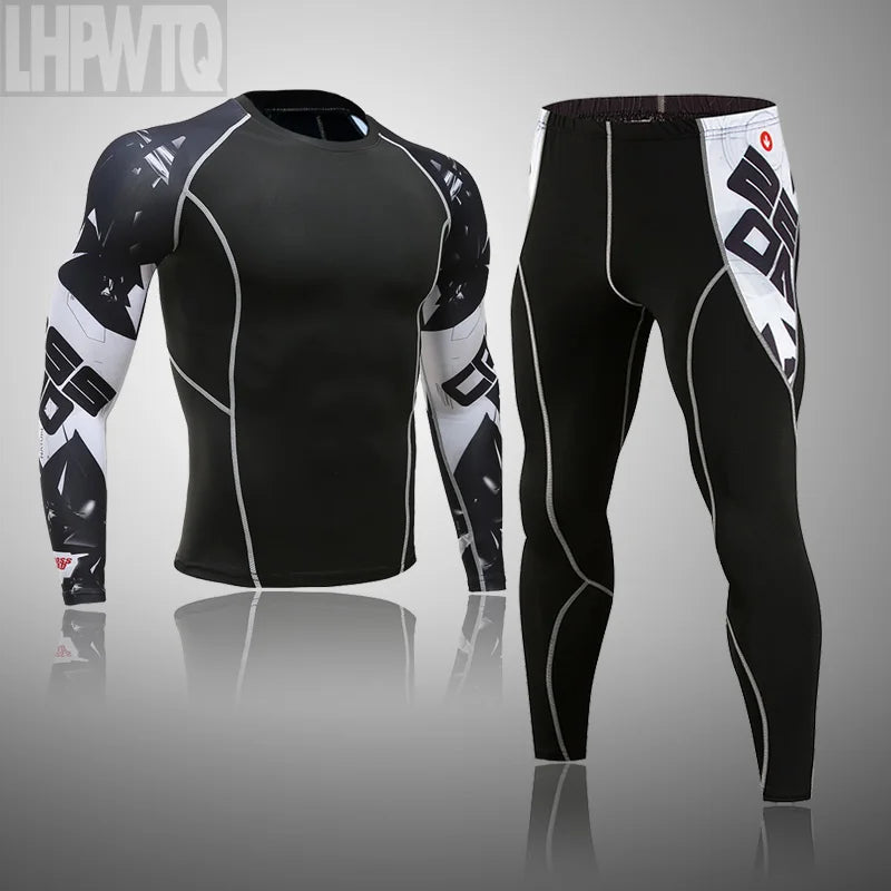 Men's Thermal Underwear Set MMA Tactics Fitness Leggings Base Compression Sports Suit Underwear Long Johns Men Clothing Brand