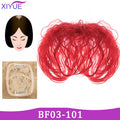 XIYUE Natural Black Brown Hair Topper With Bangs Clip In Hair Extensions Hairpieces Heat Resistant Fiber For Women