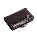 RFID Business Credit Card Holder Men Multifunction Automatic Aluminium Alloy Leather Cards Case Mini Wallet Slim Coin Purse
