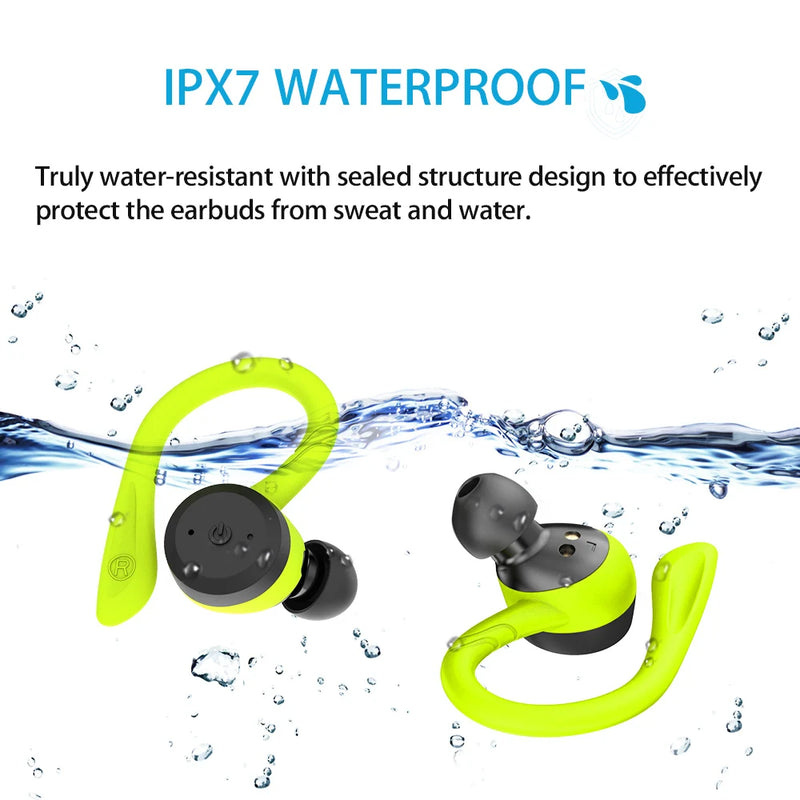 Bluetooth Wireless Headphones with Mic Sports Waterproof TWS Bluetooth Earphones Key Control Wireless Headsets Earbuds Phone