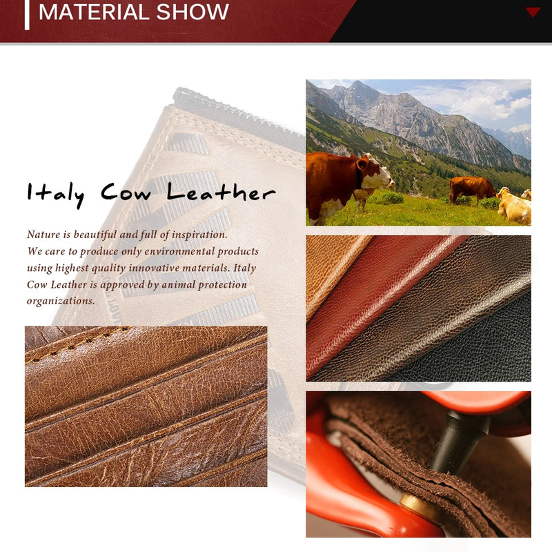 KAVIS Crazy Horse Genuine Leather Wallet Men Coin Purse Male Cuzdan Walet Portomonee PORTFOLIO  Perse Small Pocket money bag