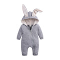 0-18M Newborn Baby Boys Girls Rompers Cotton Cartoon Bunny 3D Rabbit Ear Hoodie Overall Toddler Jumpsuit Infant Carnival Costume