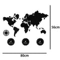 World Map Large Wall Clock New York London Tokyo Personalized Time Zone Silent Non Ticking Wall Clock Office Geographic Wall Art