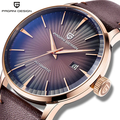 PAGANI DESIGN Men's Watches Fashion Sports Gold Watch For Automatic Mechanical Wristwatches Waterproof Leather | SAMAG