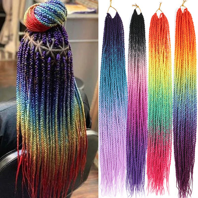 AZIR Senegalese Twist Hair Crochet Braids 24 inch 30 Roots/pack Synthetic Crochet Hair Senegalese Braids Twist Hair for Braids