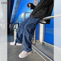 LINHUA Men Wide Leg Jeans Spring cargo pants Hip Hop | SAMAG