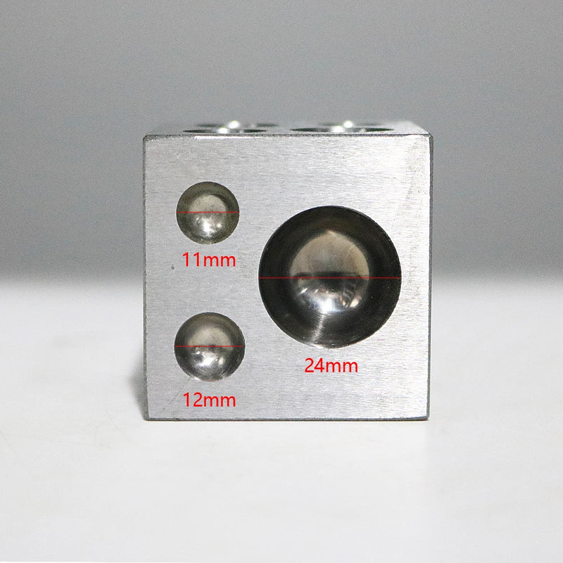 PHYHOO Dapping Block Square with Polished High Carbon Steel Cavities Bell Making Punching Tools Jewelry Making Tools