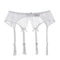 CYHWR Luxury Half Cup Lace Transparent Sexy Lingerie Ultra-thin Solid Shell Style 4 Pieces/Lots Bra Set and Garter and Stocking