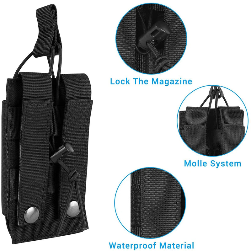 Tactical Molle Magazine Pouch Tactical Pouch Single/Double/Triple Rifle Pistol Mag Pouch 2-Layer Cartridge Holder for M4 M14 M16