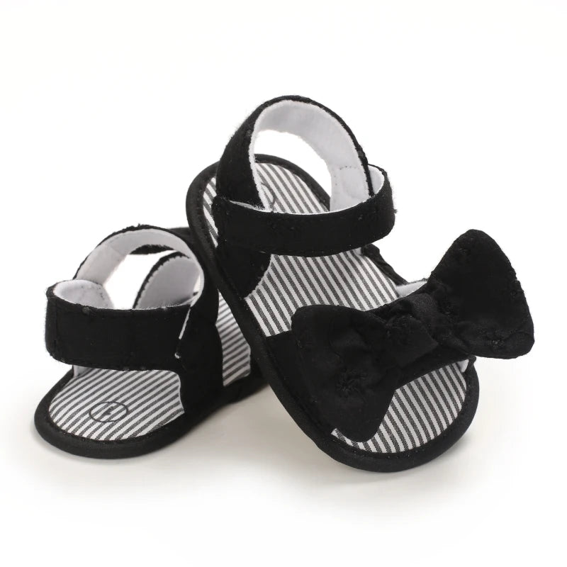 Infant Baby Girls Summer Sandals with Flower Soft Sole Newborn Toddler First Walker Crib Dress Shoes