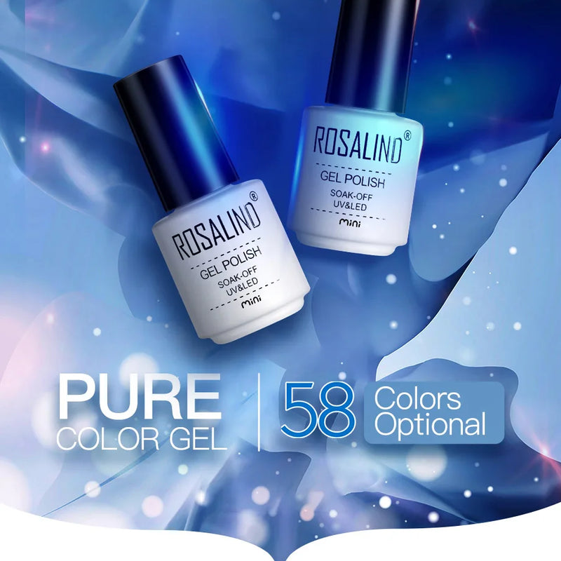 ROSALIND Gel Polish Manicure for Nails Semi Permanent Vernis top coat UV LED Gel Varnish Soak Off Nail Art Gel Nail Polish