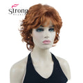 StrongBeauty Short Wig Soft Tousled Curls Blonde Highlights Full Synthetic Wigs COLOUR CHOICES