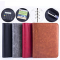 A5 Padfolio File Folder Document Bag with Calculator Zipper Fichario Binder Notebook Briefcase Executive Spiral 6 Ring Note Book
